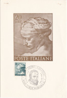 REPUBLICA - ITALIA - CARTOLINA  - 20 LIRE -  COMUNE DI CAPRESE MICHELANGELO (AREZZO) 1961 - 1961-70: Marcophilie