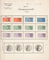 !!! FISCAUX, CONNAISSEMENTS. EMISSION DE 1933 AVEC TIMBRES NON DENTELES SUR FEUILLET DE L'ATELIER DU TIMBRE. RR - Sellos