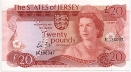 Jersey 20 Pounds ND 1976-1988 P-14 Leslie May Sign QEII UNC - Jersey