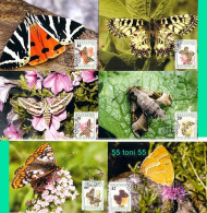 1990 Fauna  Butterflies (Papillons ) 6 V- 6 MC (maximum Cards)  Bulgaria / Bulgarie - FDC
