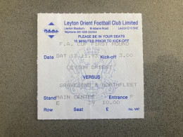 Leyton Orient V Gravesend V Northfleet 1993-94 Match Ticket - Biglietti D'ingresso