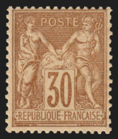 N°80, Sage 30c Brun-jaune, Type II, Neuf * Légère Trace De Charnière - TB - 1876-1898 Sage (Tipo II)