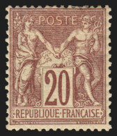 N°67, Sage 20c Brun-lilas, Type I (N Sous B), Neuf * Avec Charnière Forte - 1876-1878 Sage (Tipo I)