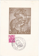 REPUBLICA - ITALIA - CARTOLINA  - 90 LIRE -  COMUNE DI CAPRESE MICHELANGELO (AREZZO) 1961 - 1961-70: Marcophilie