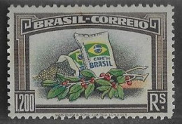 Brazil 1938 Stamp Advertising For Brazilian Coffee Bag Sack Branch Fruit Leaf Unused Ungummed - Ungebraucht
