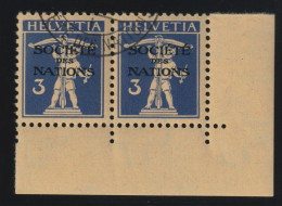 Schweiz Völkerbund SDN 1927 Michel Nr. 27 Z PF II Gef.gest., Details S.u. - Dienstzegels