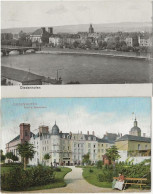 2 CPA Thionville, Diedenhofen - Vue Avec Moselle Et Pont + Moselstaden , 1 X Circule 1907 + 1 X Feldpost - Thionville