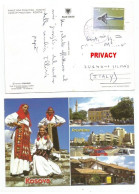 REAL MAIL!!! Kosovo Republic Postal Service 2001 Pcard Prishtina With United Nations Mission Deutsche Mark Stamp X Italy - Cartas & Documentos