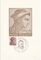 REPUBLICA - ITALIA - CARTOLINA  - 150 LIRE -  COMUNE DI CAPRESE MICHELANGELO (AREZZO) 1961 - 1961-70: Poststempel