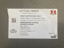 Leyton Orient V Northampton Town 2022-23 Match Ticket - Eintrittskarten