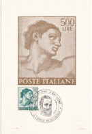 REPUBLICA - ITALIA - CARTOLINA  - 500 LIRE -  COMUNE DI CAPRESE MICHELANGELO (AREZZO) 1961 - 1961-70: Marcophilie