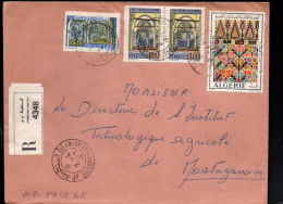 ALGERIE AFFRANCHISSEMENT COMPOSE SUR LETTRE RECOMMANDEE DE CONSTANTINE POUR LA FRANCE 1973 - Algerien (1962-...)