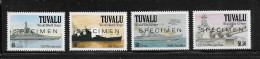 TUVALU  ( DIV - 393 )   1991  N° YVERT ET TELLIER  N°  571/574     N**   SPECIMEN - Tuvalu (fr. Elliceinseln)