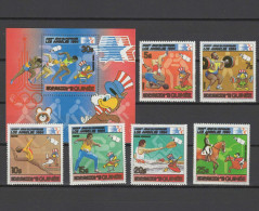 Guinea 1983 Olympic Games Los Angeles, Space, Wrestling, Weightlifting, Equestrian Etc. Set Of 6 + S/s MNH - Summer 1984: Los Angeles