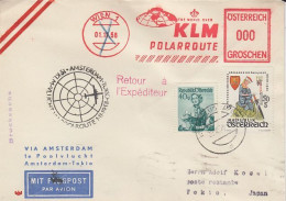 Austria 1958 KLM Polarroute 1st Flight Amsterdam- Tokio Japan Cover (59620) - Brieven En Documenten