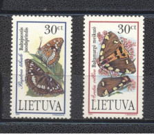 Lituania 1995- Butterflies And Moths In The Red Book Set (2v) - Lituanie