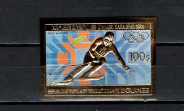 Guinea 1983 Olympic Games Sarajevo, Gold Stamp Imperf. MNH -scarce- - Invierno 1984: Sarajevo