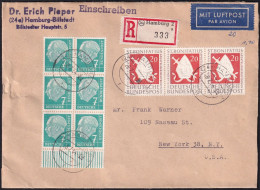 DEUTSCHLAND 1954 Einschreibe-Brief Von Hamburg Nach New York - Briefe U. Dokumente