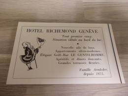 Reclame Advertentie Uit Oud Tijdschrift 1956 - Hotel Richemond Genève - Famille Armleder - Pubblicitari