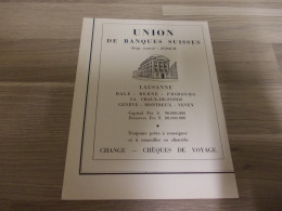 Reclame Advertentie Uit Oud Tijdschrift 1956 - UNION De Banques Suisses à Zurich - Pubblicitari