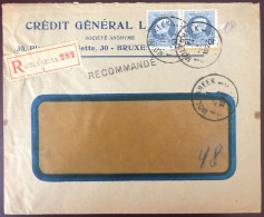 Belgique COB N°213 (x2) Sur Enveloppe Cachet MOLENBEEK 1927 - (B3802) - Otros & Sin Clasificación