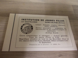 Reclame Advertentie Uit Oud Tijdschrift 1956 - Institution De Jeunes Filles à Saint-Blaise (Suisse) - La Chatelainie - Publicidad