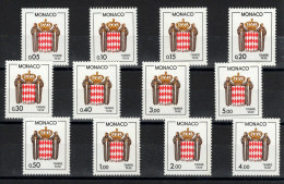 Monaco Taxe YV 75 à 86 N** MNH Luxe , Ecussons , Cote 10,45 Euros - Segnatasse