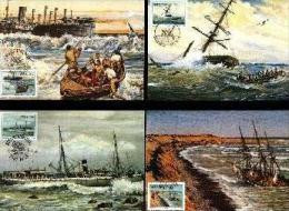 SOUTH WEST AFRICA, 1987, Shipwrecks,  Mint Maxicards, Nr(s.) 58-61 - Namibie (1990- ...)