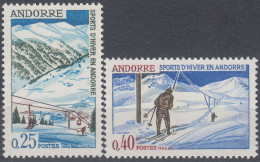 ANDORRA 1966(FRENCH ADM.), WINTER SPORT In ANDORRA, COMPLETE MNH SERIES With GOOD QUALITY, *** - Nuevos