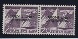 Schweiz ONU 1950 Michel Nr. 11 PF I **, Plattenfehler C Statt E, Michel 130,-€, 3 Scans, Vereinte Nationen - Servizio