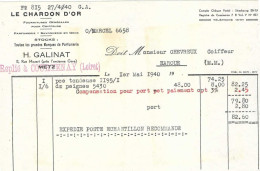 1940 Facture GALINAT Parfumerie à Metz / Bureaux Repliés à Courtenay Loiret (guerre 39-45) / Pour Haroué Moselle - 1900 – 1949