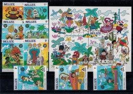 MWD-BK1-042-041 MINT PF/MNH ¤ BELIZE 1985 9w In Serie ¤ NAVIDAD 1985 - ALL DISNEY FRIENDS - Disney