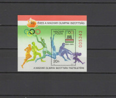 Hungary 1985 Olympic Games, 90th Anniv. Of Hungarian Olympic Committee S/s With Red Number And O/p On Back MNH -scarce- - Estate 1984: Los Angeles