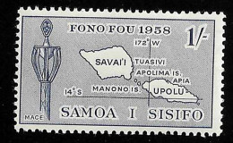 1958 Map  Michel WS 111 Stamp Number WS 222 Yvert Et Tellier WS 163 Stanley Gibbons WS 238 Xx MNH - Samoa (Staat)