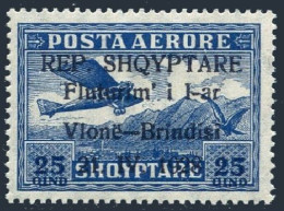 Albania C17, Hinged. Michel 164. Air Post 1928. 1st Flight Across The Adriatic. - Albania