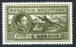 Albania C39,hinged.Mi 238. 1st Air Flight Tirana-Rome,1931.King Zog Overprinted. - Albanie