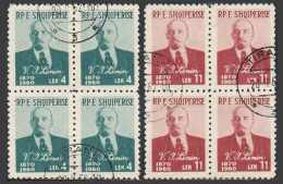 Albania 557-558 Blocks/4,CTO.Michel 597-598. Vladimir Lenin,90th Birth Ann.1960. - Albanië
