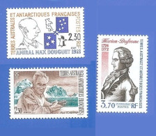 TAAF 157 + 167 + 168 NEUFS ** AMIRAL MAX DOUGUET + PAUL TCHERNIA + MARION DUFRESNE - Unused Stamps