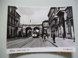 Cartolina "MILANO Inizio Secolo XX Via Manzoni" Edizione Bromofoto Anni 1960 - Milano (Mailand)