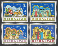 Gibraltar 558-561, Hinged. Mi 586-589. Christmas 1989.Santa's Sleight,Shepherds, - Gibilterra