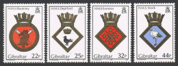 Gibraltar 552-555,hinged. Mi 572-575. Royal Naval Crests 1989.Blankney,Deptford, - Gibilterra