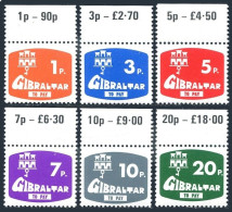 Gibraltar J7-J12, MNH. Michel P7-P12. Due Stamps 1984. Postal Arms, Key. - Gibilterra
