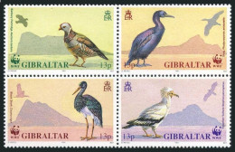 Gibraltar 591-594a, Hinged. Mi 619-622. WWF 1991. Stork,Vulture,Partridge,Shag. - Gibilterra
