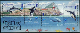 Gibraltar 764 Ad Sheet, Hinged. Mi Bl.34. IYO-1998. Dolphins, Whales.Lighthouse. - Gibilterra