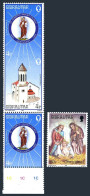 Gibraltar 481ab-482,hinged.Mi 500-502. Christmas 1985.St Joseph's Parish Church. - Gibilterra