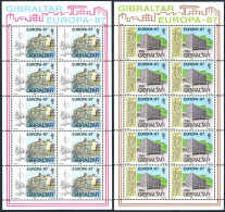 Gibraltar 499-500 Sheet, MLH/MNH. Mi 1651-1652. EUROPE CEPT-1987. Neptune House, - Gibraltar