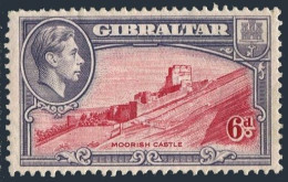 Gibraltar 113 Perf 13,hinged.Michel 112D. George VI,1938.Moorish Castle. - Gibraltar