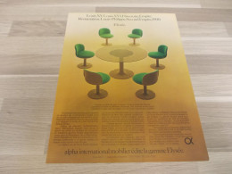 Reclame Advertentie Uit Oud Tijdschrift 1973 - Alpha International Mobilier édite La Gamme Elysée - Publicités