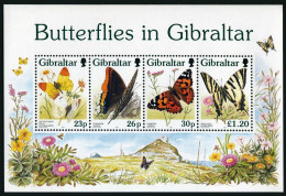 Gibraltar 731a Sheet,MNH.Michel Bl.28. Butterflies 1997. - Gibraltar