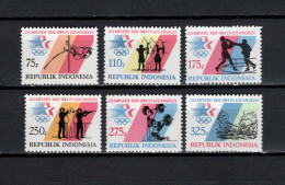 Indonesia 1984 Olympic Games Los Angeles, Archery, Boxing, Shooting, Weightlifting, Swimming Etc. Set Of 6 MNH - Verano 1984: Los Angeles